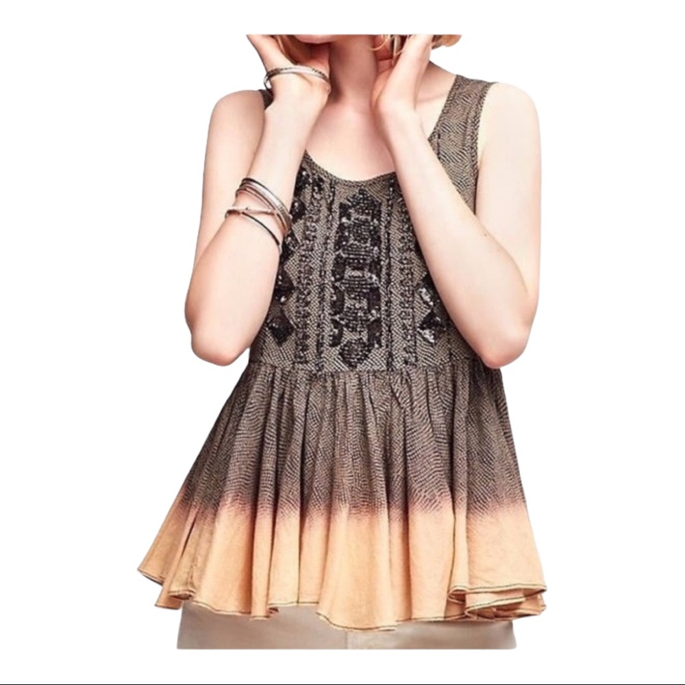 Akemi + Kin Size Medium Ombre Sequin Peplum Tank